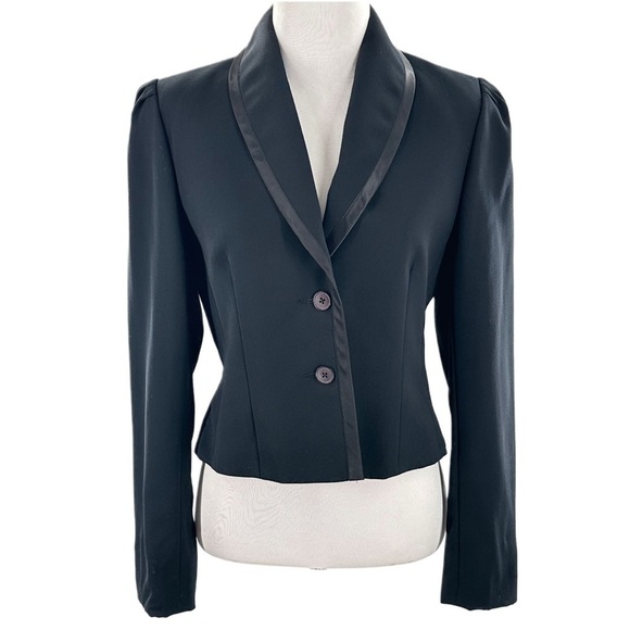 Diane Von Furstenberg Jackets & Blazers - Diane Von Furstenberg womens blazer size 6 black tuxedo vintage 80s Corpcore